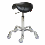 Stool Saddle - Black - Chrome Base