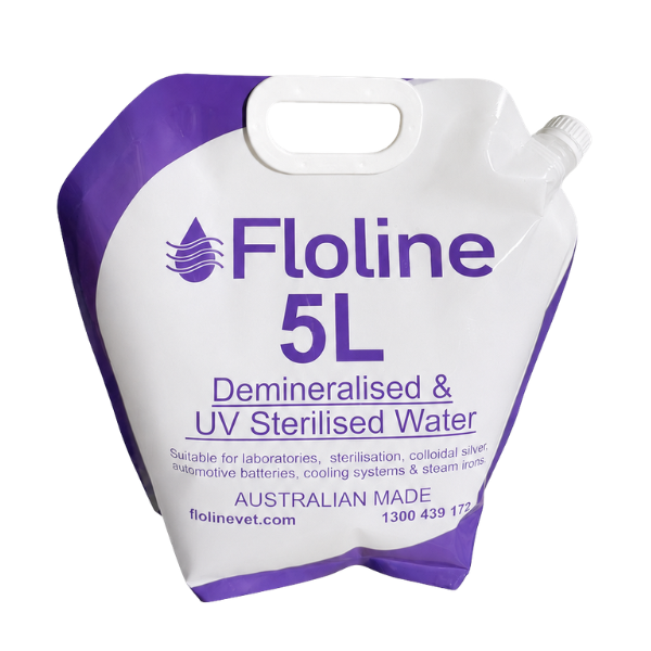 Floline Demineralised & UV Sterilised Water 5L Bag
