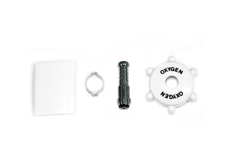 Oxygen supply hose hand wheel with hose barb
