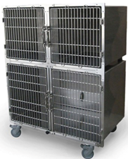 Cage Bank 12041 S/Steel Mobile & Divider - 2 Level