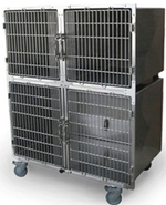 Cage Bank 12041 S/Steel Mobile & Divider - 2 Level