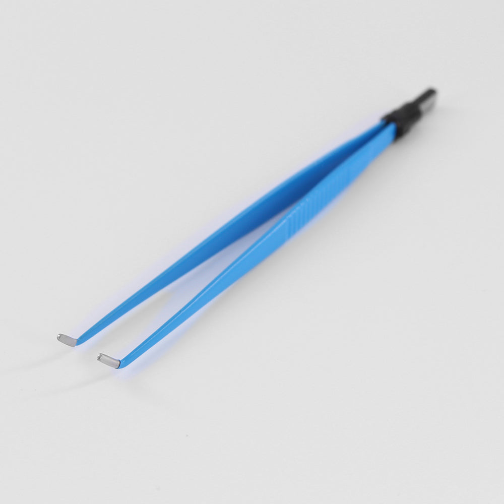 Bipolar Forcep Curved - 20cm length with 2mm tip Black