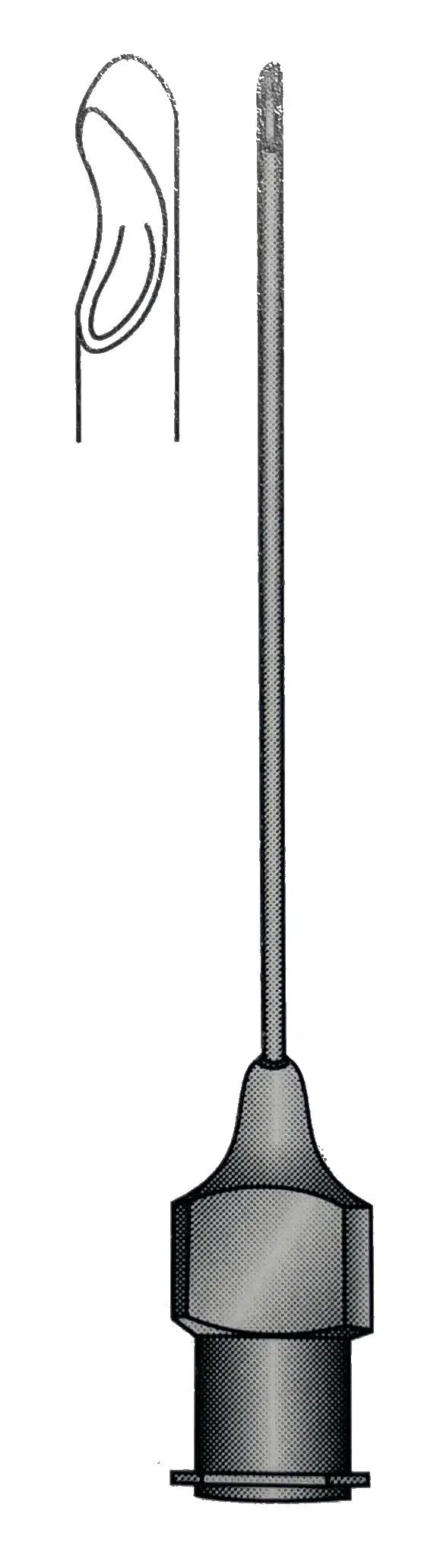 Lacrimal duck cannula - Size: 30mm straight olive tip