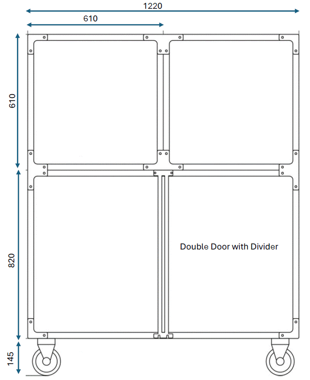 Cage Bank 1120 S/Steel Mobile & Divider