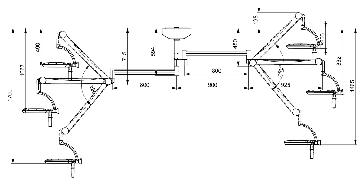 XR1 Pro DUAL LED Theatre Lights - Ceiling Mount