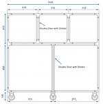 Cage Bank 3180 S/Steel Mobile & Divider